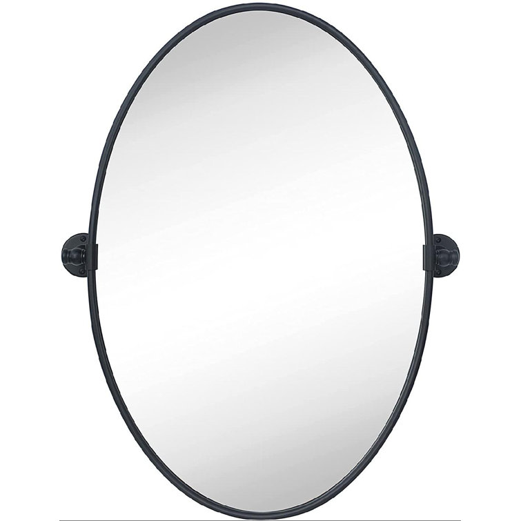 Latitude Run® Farmhouse Oval Metal Pivot Bathroom Vanity Mirror Tilting